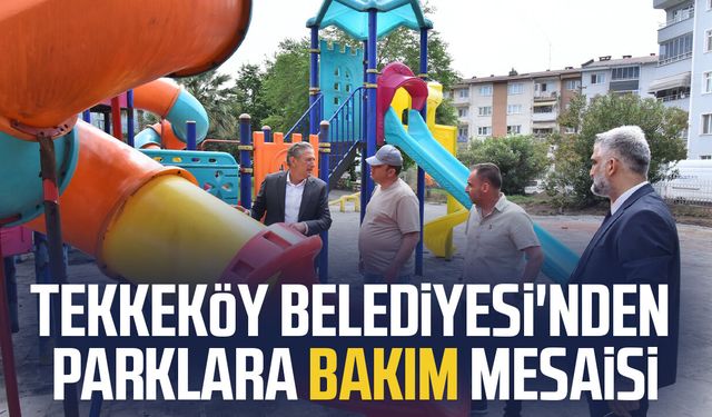 Tekkeköy'de Sıtkı Ünal Yücel Parkı'nda yenileme çalışması