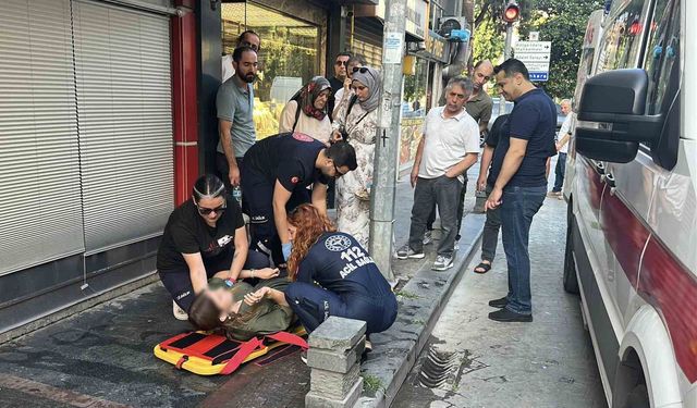 Samsun'da ıslak zeminde düşen genç kadın hastaneye kaldırıldı