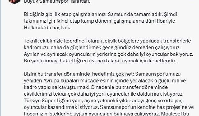 Yüksel Yıldırım: 'Ayrılan oyuncuların yerine çok daha iyilerine bakıyoruz'