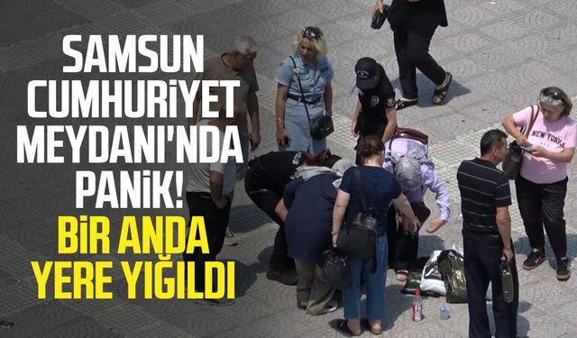 Samsun'da sıcaktan bayılan kadının yardımına vatandaşlar ve polisler koştu