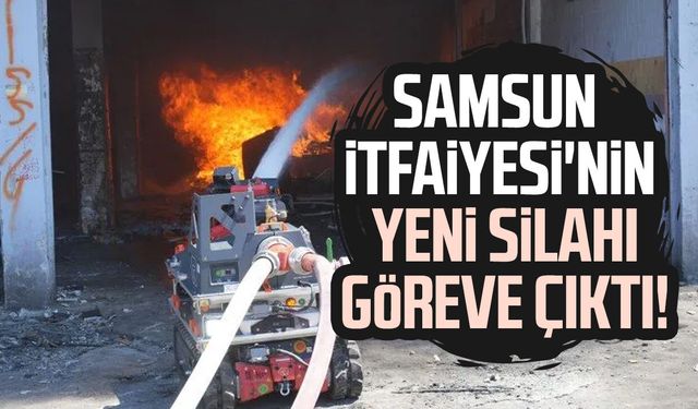 Yangın söndürme robotu 'Alevkıran' alevlere müdahale etti