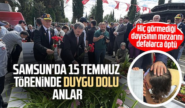 Samsun'da şehitlikte duygusal anlar