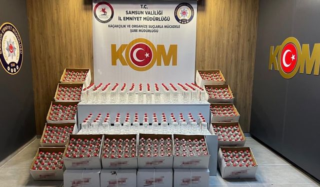 Samsun'da 1 ton 160 litre kaçak etil alkol ele geçirildi