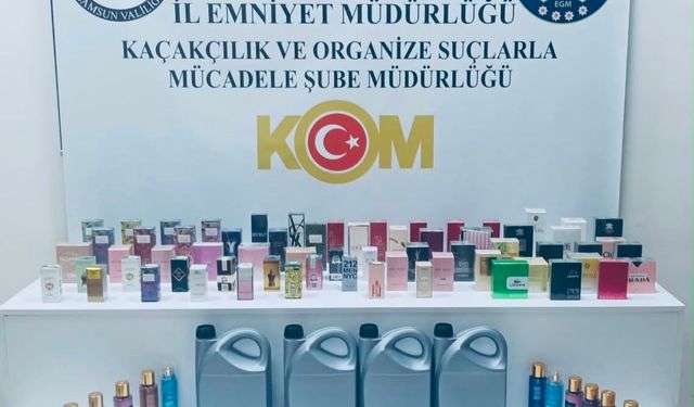 Samsun'da kaçak parfüm ve etil alkol ele geçirildi