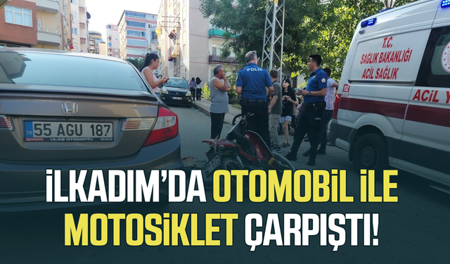 Otomobille motosiklet çarpıştı: 1 yaralı