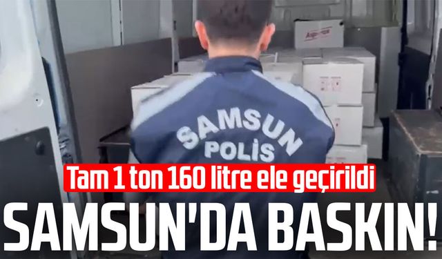 Samsun'da 1 ton 160 litre kaçak etil alkol ele geçirildi