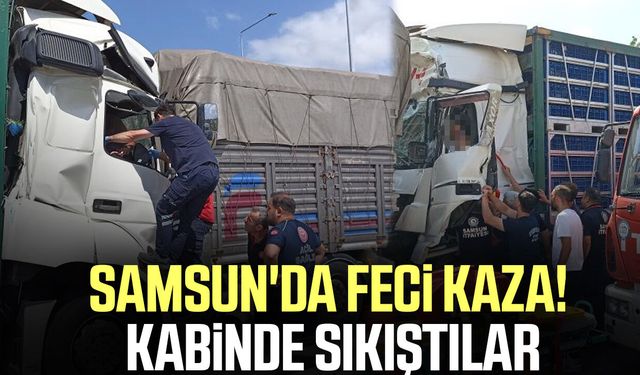Tavuk yüklü tır, önündeki kamyona çarptı: 2 yaralı