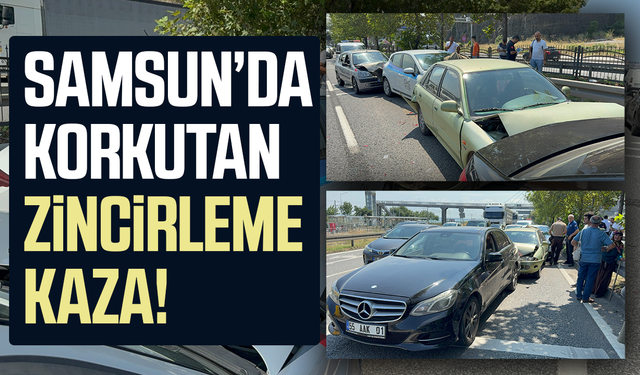 Zincirleme kazada 4 araç birbirine girdi