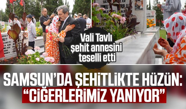 Samsun'da 30 Ağustos şehitlik ziyaretinde hüzünlü anlar