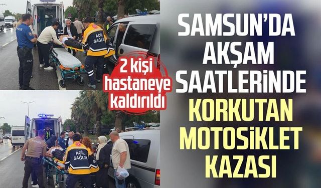 Samsun'da motosiklet yayaya çarptı: 2 yaralı