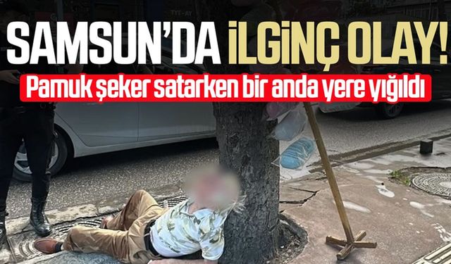 Pamuk şekerci sokak ortasında sızdı