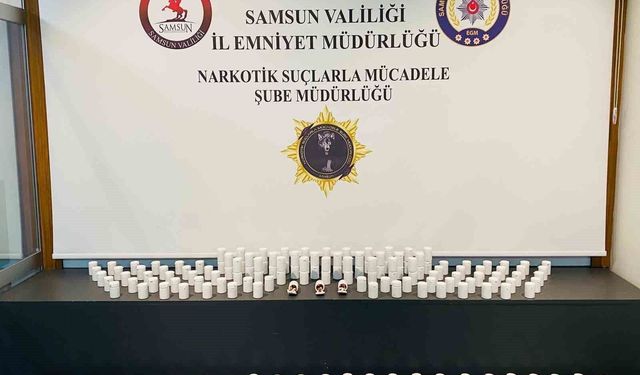 Samsun'da 10 bin 104 sentetik ecza hap ele geçirildi