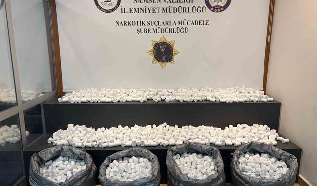 Samsun'da 130 bin 624 sentetik ecza ele geçirildi