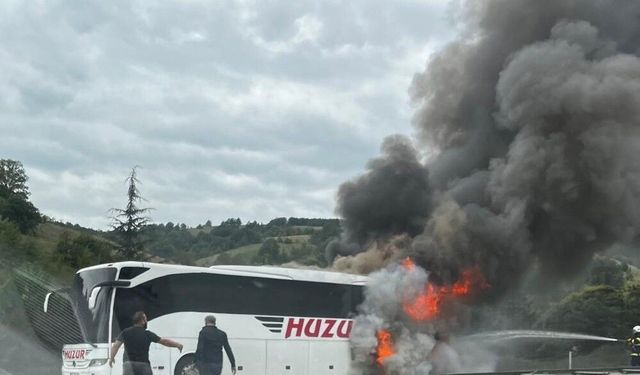 Samsun'da otobüs yangını: Yolcular ölümden döndü