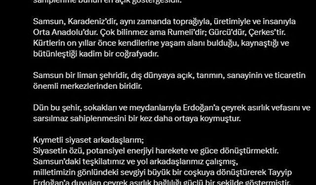 Süleyman Soylu: 'Samsun, Türk siyasi hayatının müşiridir; ölçüsüdür'