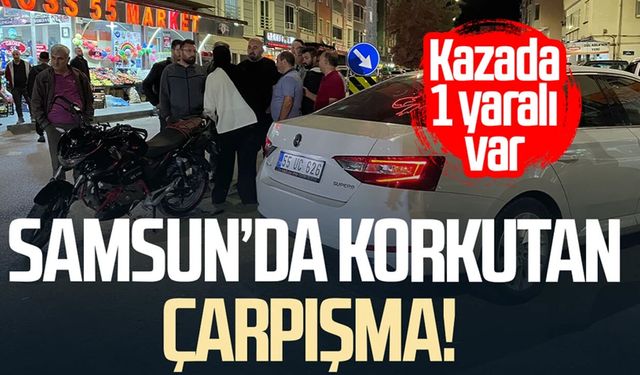 Samsun'da motosiklet otomobille çarpıştı: 1 yaralı