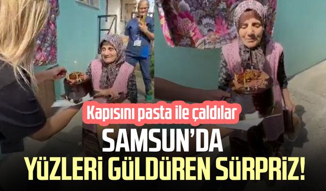 Samsun'da yaşlılara doğum günü sürprizi: Büyüklerin yüzü pasta ile gülüyor