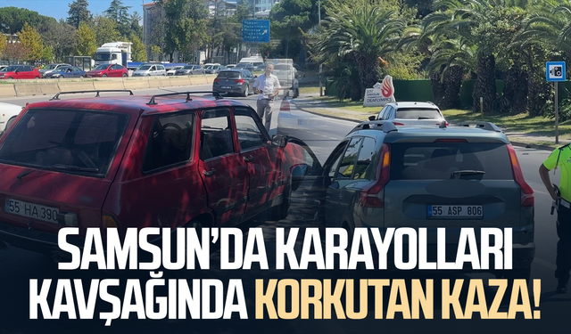 Samsun'da araçlar çarpıştı: 2'si çocuk 3 yaralı