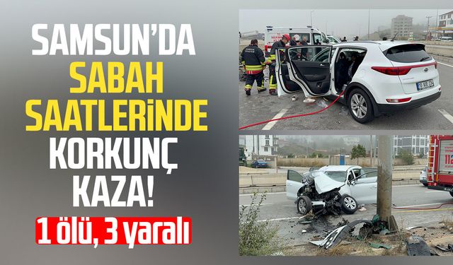 Samsun'da SUV araç direğe çarptı: 1 ölü, 3 yaralı