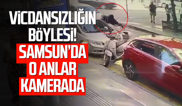 Samsun'da yaşlı kadın ile torununa otomobilin çarptığı anlar kamerada