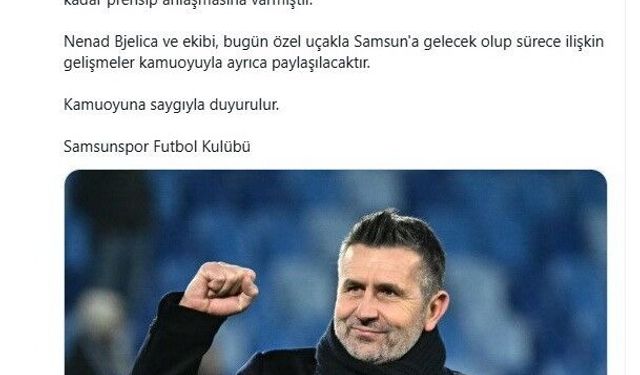 Samsunspor, Nenad Bjelica ile prensip anlaşmasına vardı