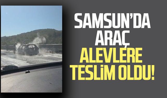 Samsun’da araç alevlere teslim oldu!
