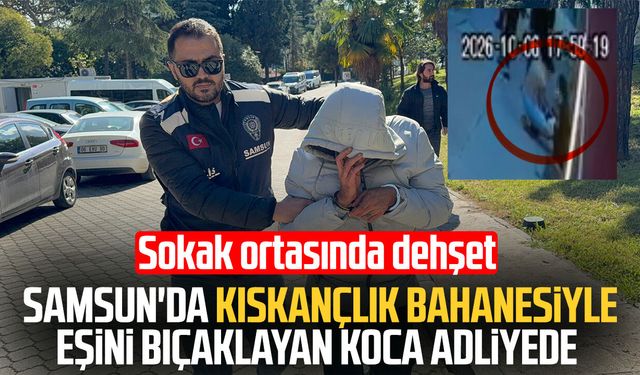 Samsun'da kıskançlık sebebiyle karısını bıçaklayan koca adliyede