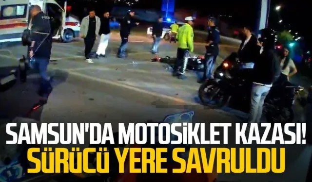 Samsun'da motosiklet devrildi, sürücü yaralandı