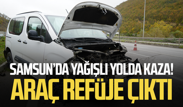 Samsun'da hafif ticari araç refüje çıktı: 3 yaralı