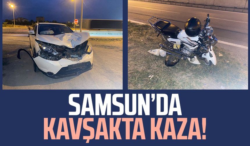 Samsun Kavak'ta kavşakta kaza!