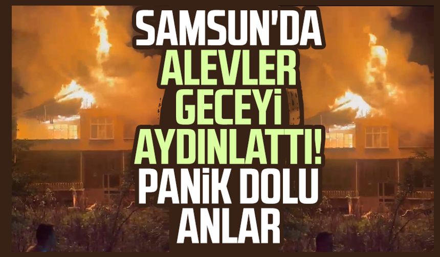 Samsun'da alevler geceyi aydınlattı! Panik dolu anlar