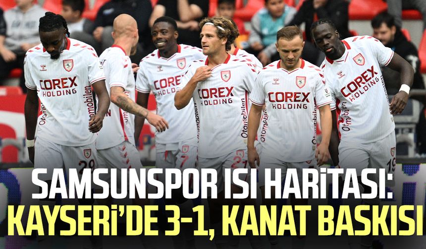 Samsunspor ısı haritası: Kayseri’de 3-1, kanat baskısı