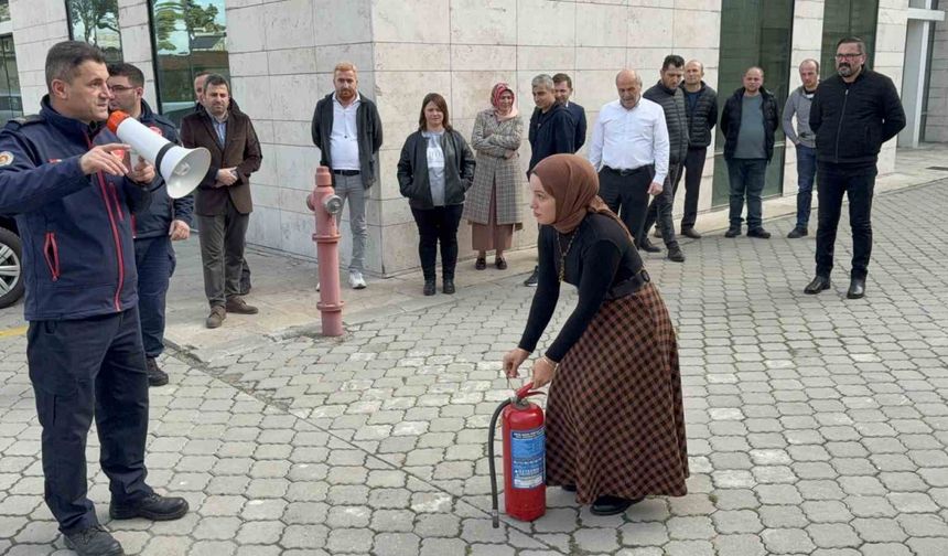Samsun Adliyesi’nde yangın söndürme tatbikatı