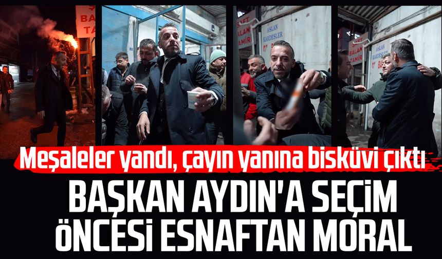 Samsun'da Başkan Eyüp Aydın'a seçim öncesi esnaftan moral