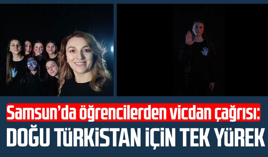 Samsun'daki ortaokuldan Doğu Türkistan için farkındalık çalışması
