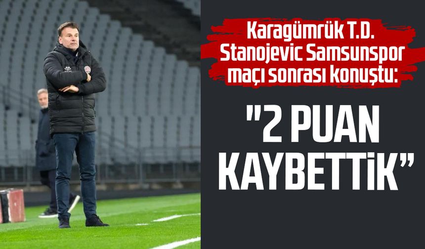 Aleksandar Stanojevic: "Bugün 2 puan kaybettik"