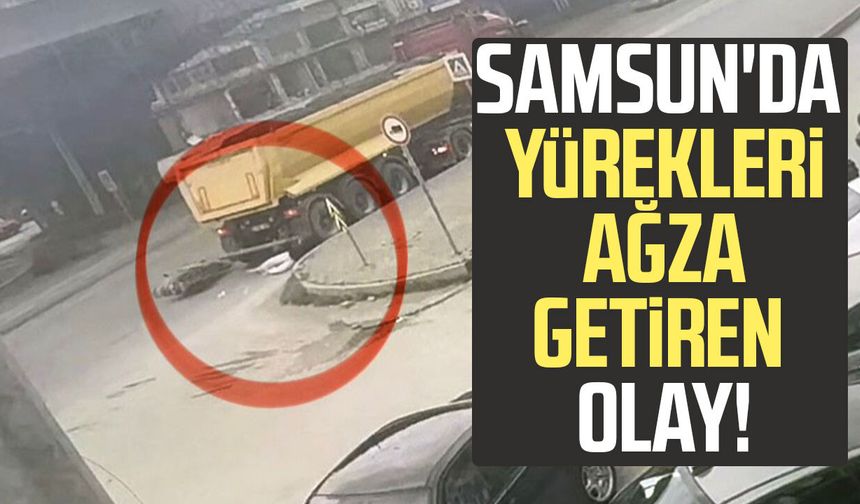 Motosikletli tırın altına girmekten son anda kurtuldu