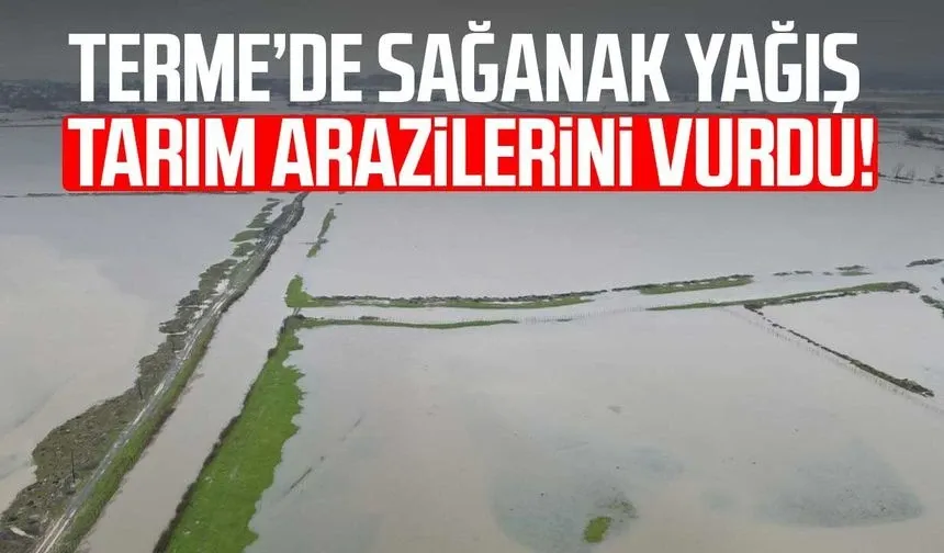 Terme'de ovada su taşkını, yüksekte kar esareti