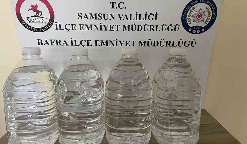 Samsun'da 20 litre etil alkol ele geçirildi