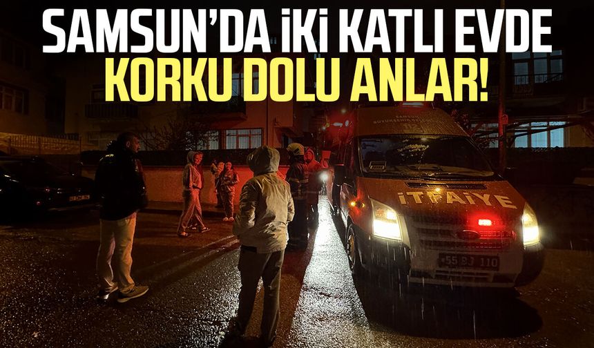 Samsun'da ev yangını: Anne ve 6 aylık bebeği hastanelik oldu