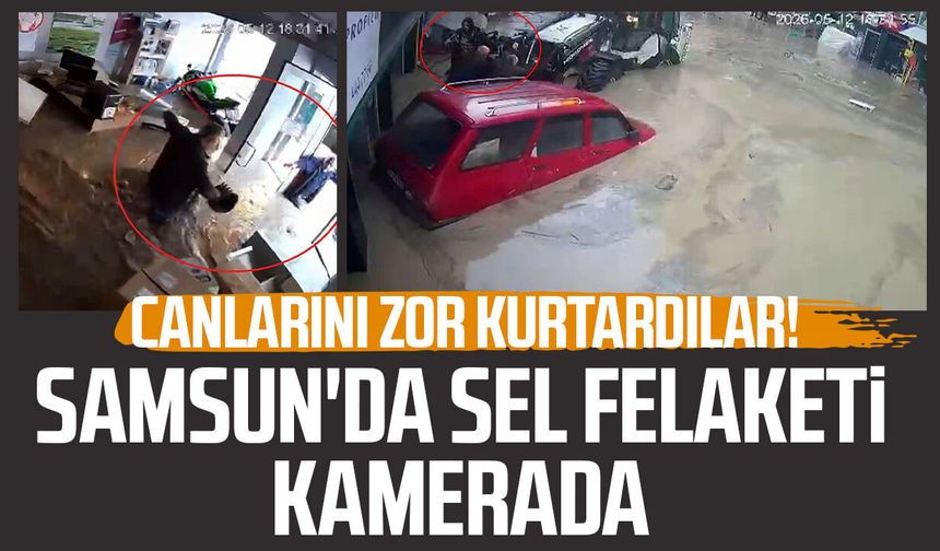 Havza'daki selin dehşeti kameraya yansıdı
