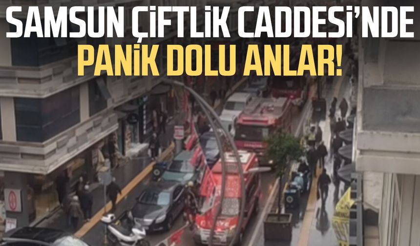 Samsun'da 5 katlı apartmanda yangın paniği