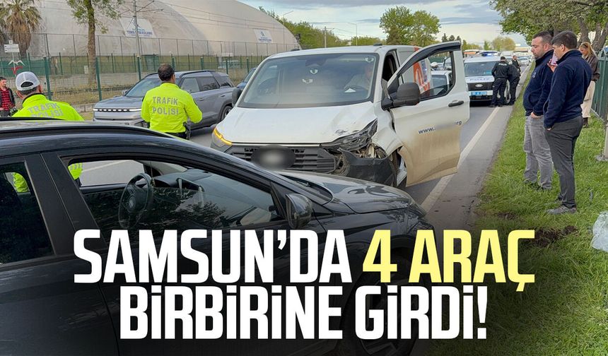 Samsun'da 4 araçlı zincirleme kaza: 2 yaralı