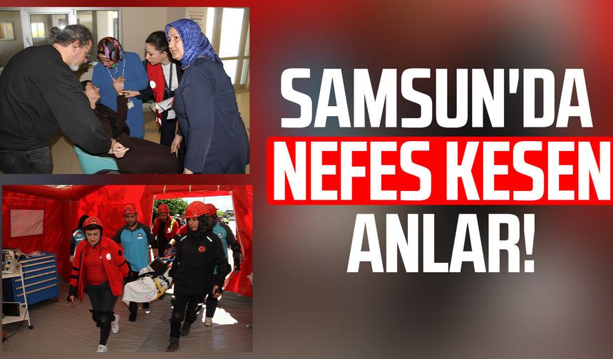 Çarşamba Devlet Hastanesi'nde kapsamlı afet tatbikatı