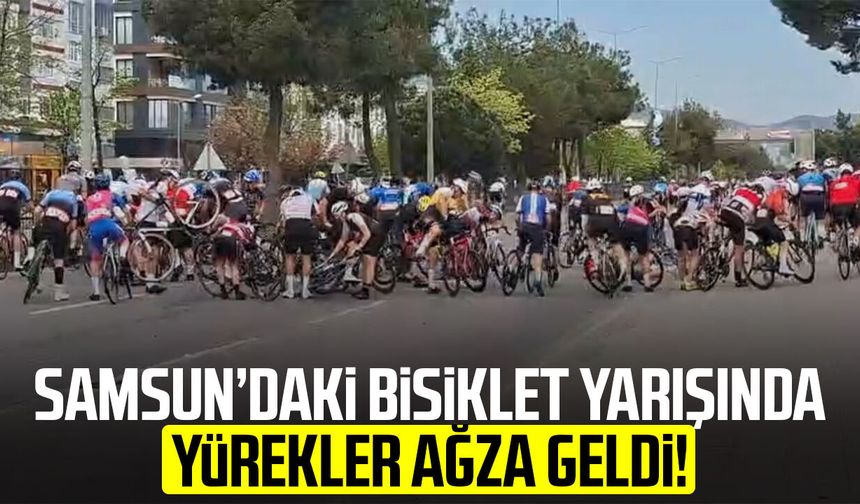 Uluslararası Samsun Gran Fondo Yarışında korkutan kaza: 2 yaralı