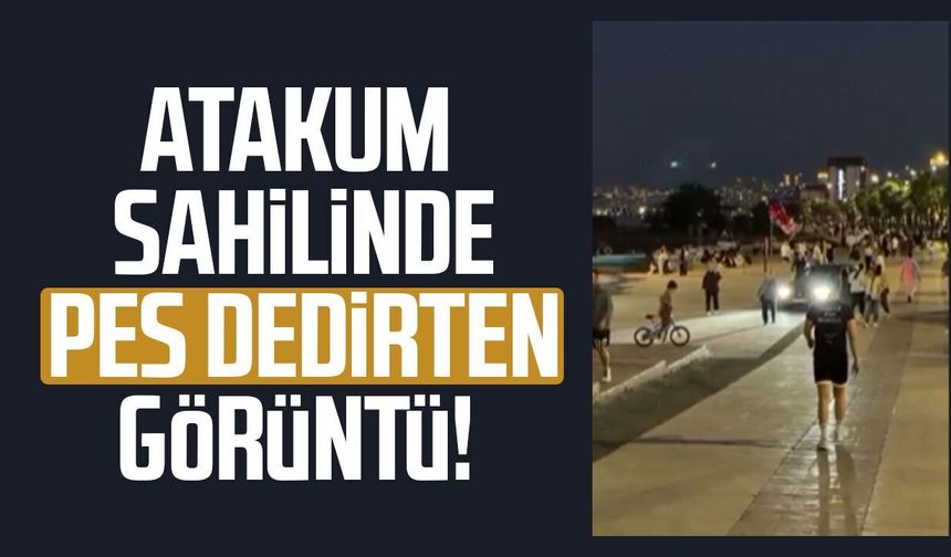 Atakum sahilinde pes dedirten görüntü! Cezadan kaçamadı