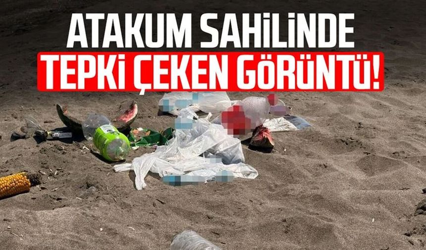 Samsun sahilinde tepki çeken görüntü