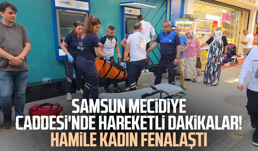 Hamile kadın ATM'de para çekerken baygınlık geçirdi