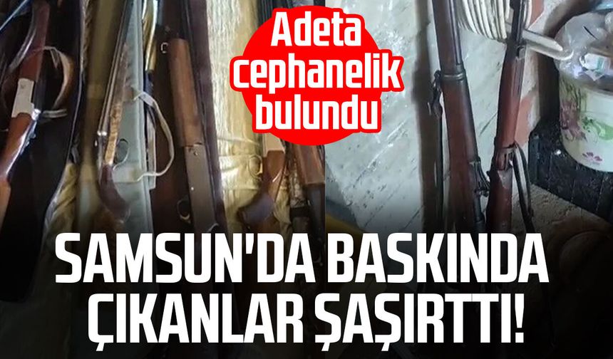 Samsun'da kaçak silah operasyonu: Cephanelik ortaya çıktı