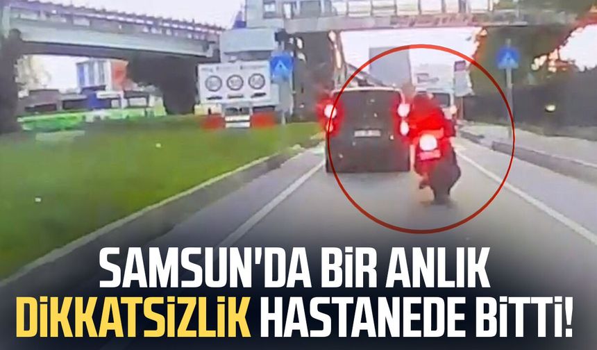Samsun'da motosiklet dolmuş minibüse arkadan çarptı